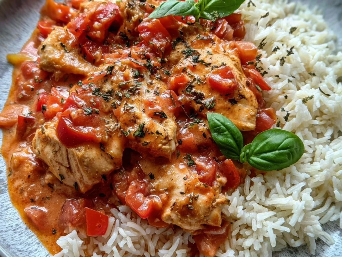 Zartes Hähnchen Reis Tomatensoße: Fitness Meal Prep - Bild 1