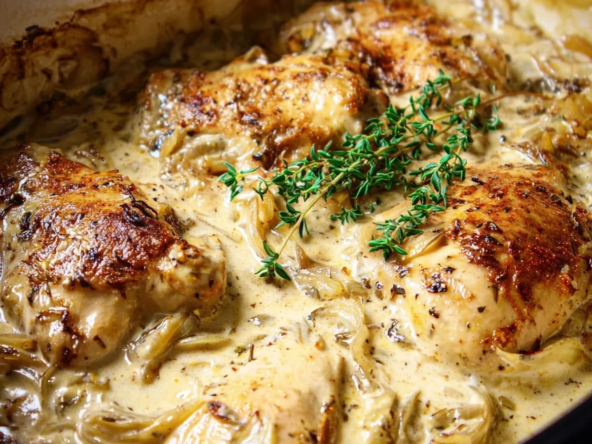 Zwiebel-Sahne-Hähnchen: Cremiges Ofengericht aus dem Ofen - Bild 2
