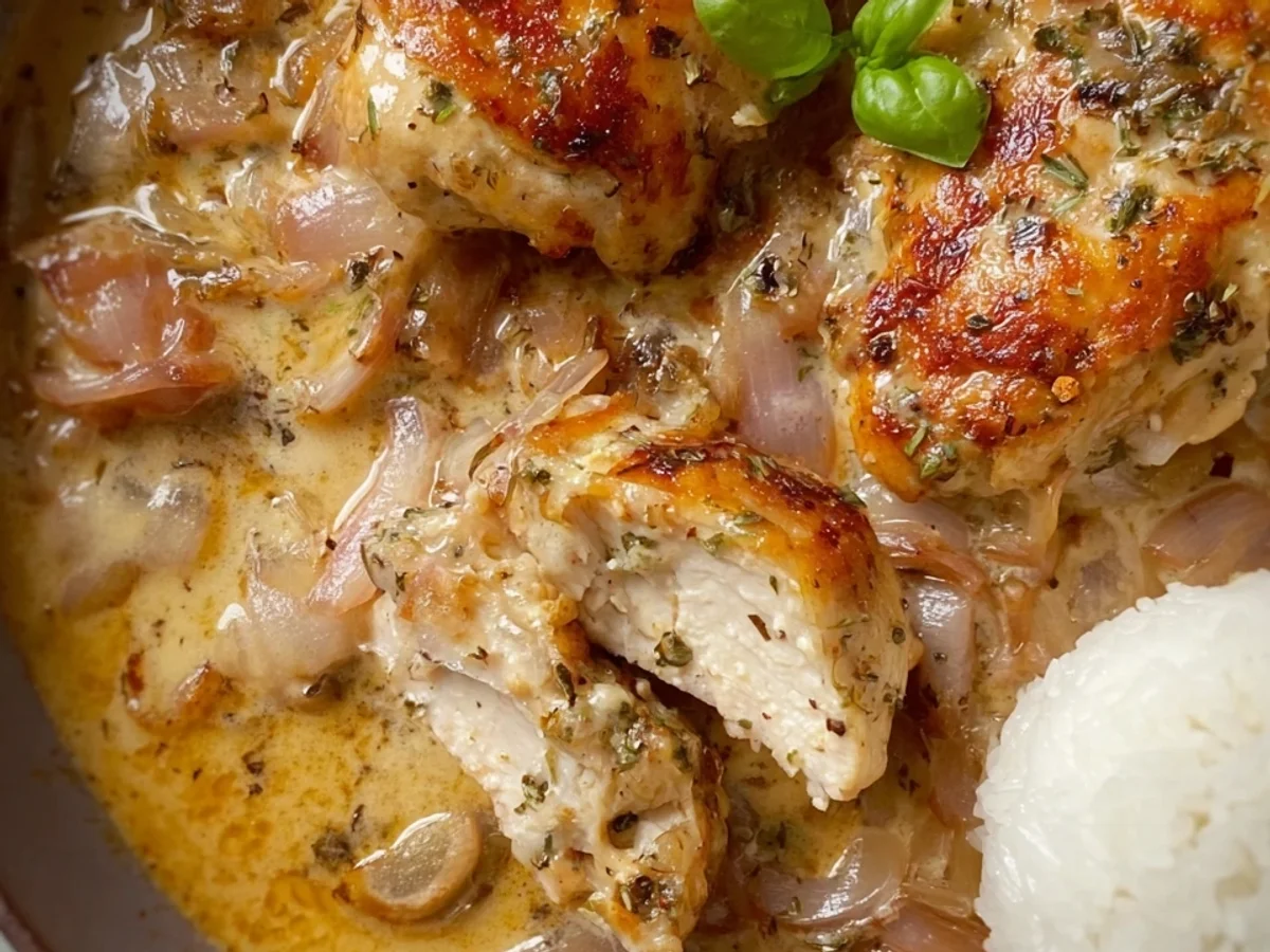 Zwiebel Sahne Hähnchen ohne Fix: Einfach & cremig - Bild 2