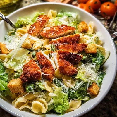 Caesars Nudelsalat mit Crispy Chicken: Schnell & Lecker