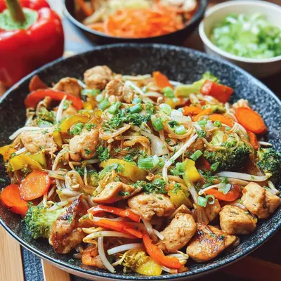 Chop Suey mit Hähnchen: Einfache Gemüsepfanne