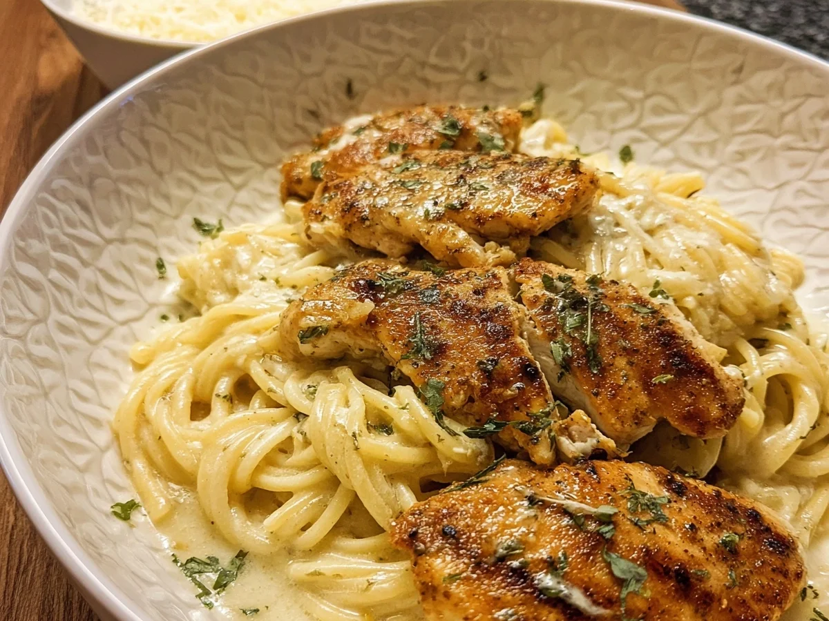 Cremige Chicken Alfredo Pasta: Schnell & Einfach - Beitragsbild