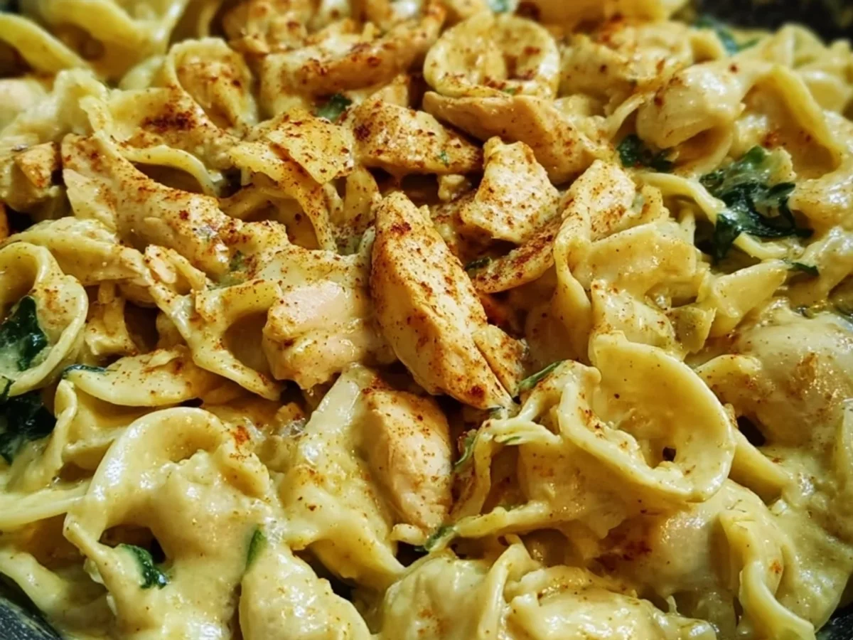 Cremige Curry Nudeln mit Hähnchen: Schnell & Lecker - Beitragsbild