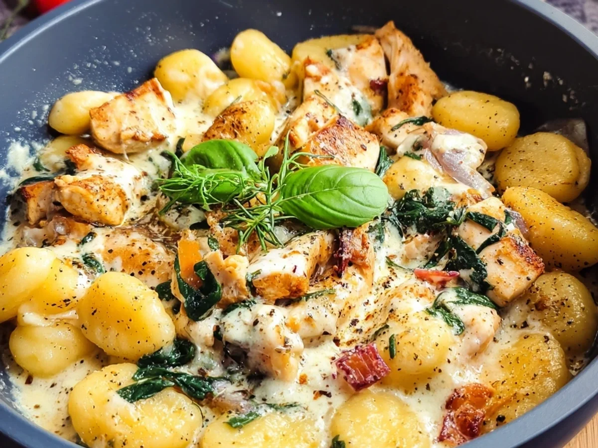 Cremige Gnocchi-Hähnchen-Pfanne: Dein Feierabend-Glück - Beitragsbild