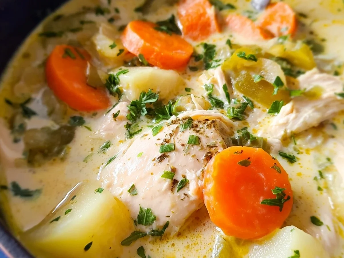 Cremige Hühnersuppe mit Gemüse: Herzhaft & wärmend - Beitragsbild