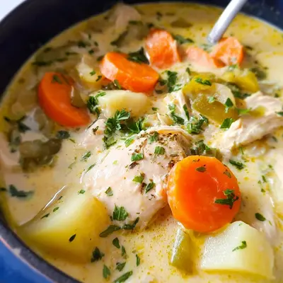 Cremige Hühnersuppe mit Gemüse: Herzhaft & wärmend