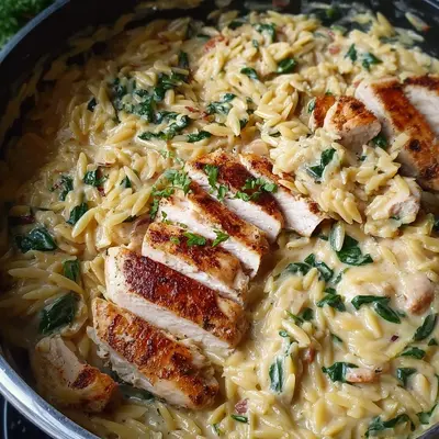 Cremige One Pot Orzo Pasta mit Hähnchen: Einfach & Lecker