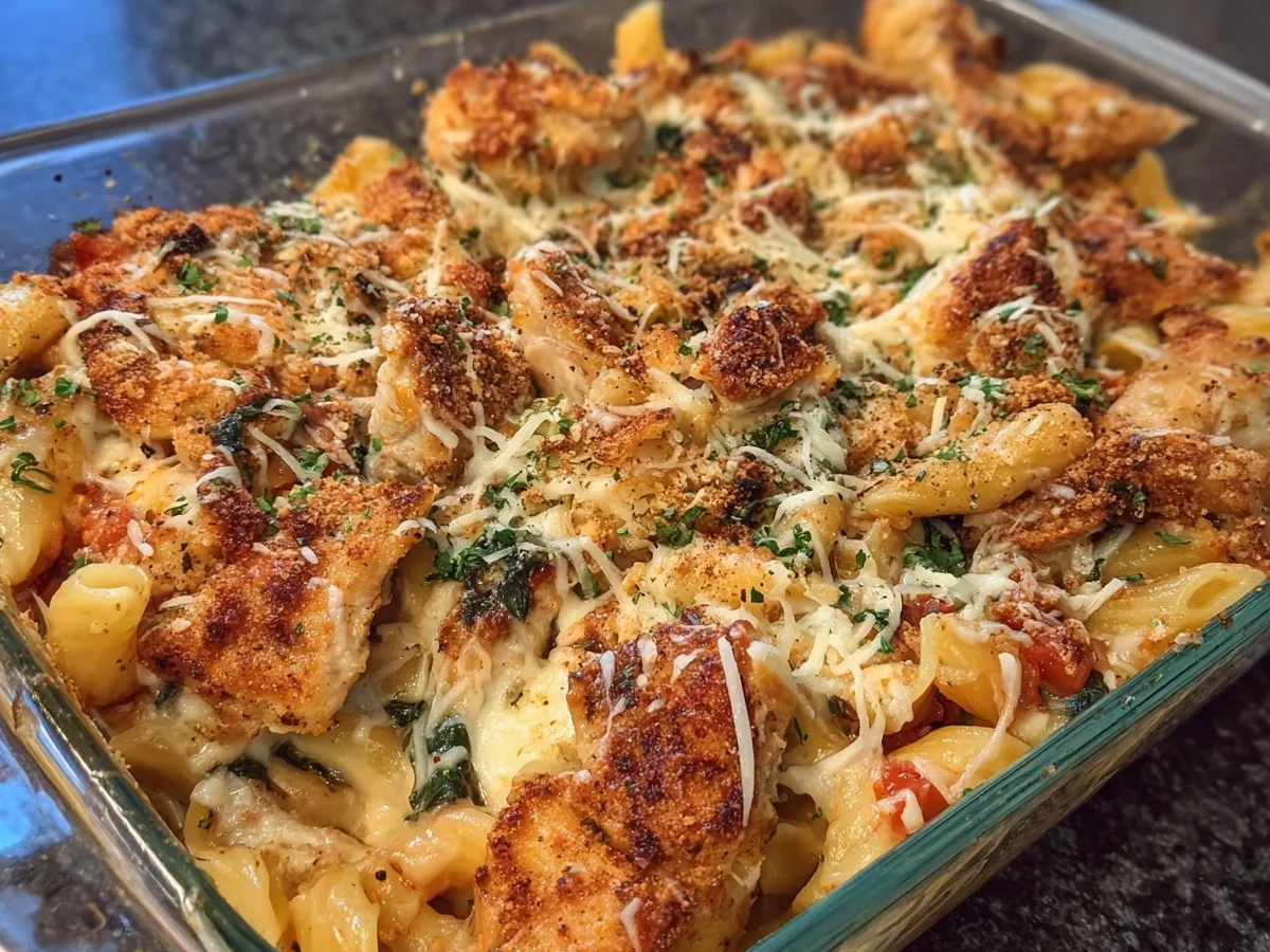 Cremiger Parmesan Hähnchen Auflauf Einfach & schnell - Beitragsbild