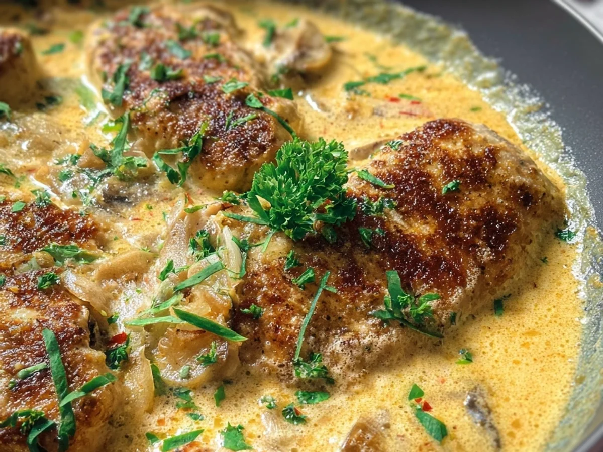 Cremiges Hähnchenfilet: Frischkäse-Parmesan-Soße Traum - Beitragsbild