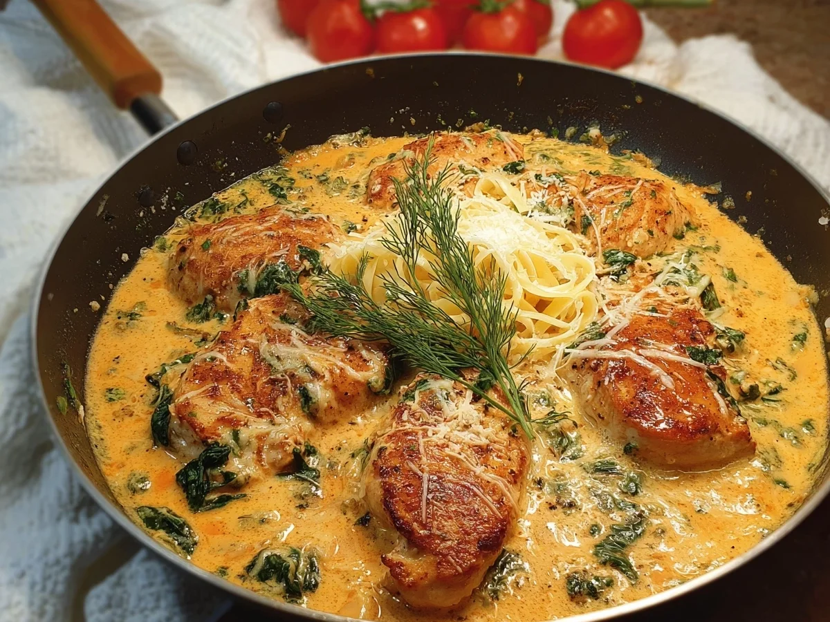 Cremiges Hähnchenfilet in Frischkäse-Parmesan-Soße - Beitragsbild