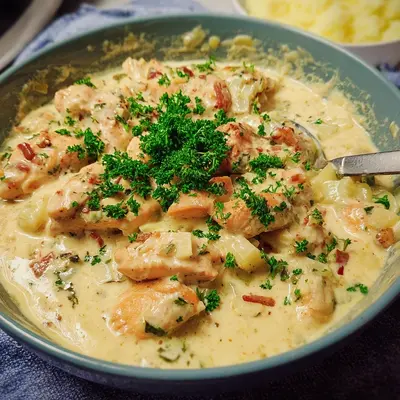 Cremiges Hähnchengeschnetzeltes mit Frischkäsesauce