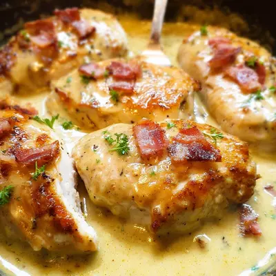 Cremiges Honig-Senf-Hähnchen mit Puten-Schinken