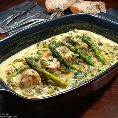 Cremiges Huhn in Spargelsoße: Schnell & einfach