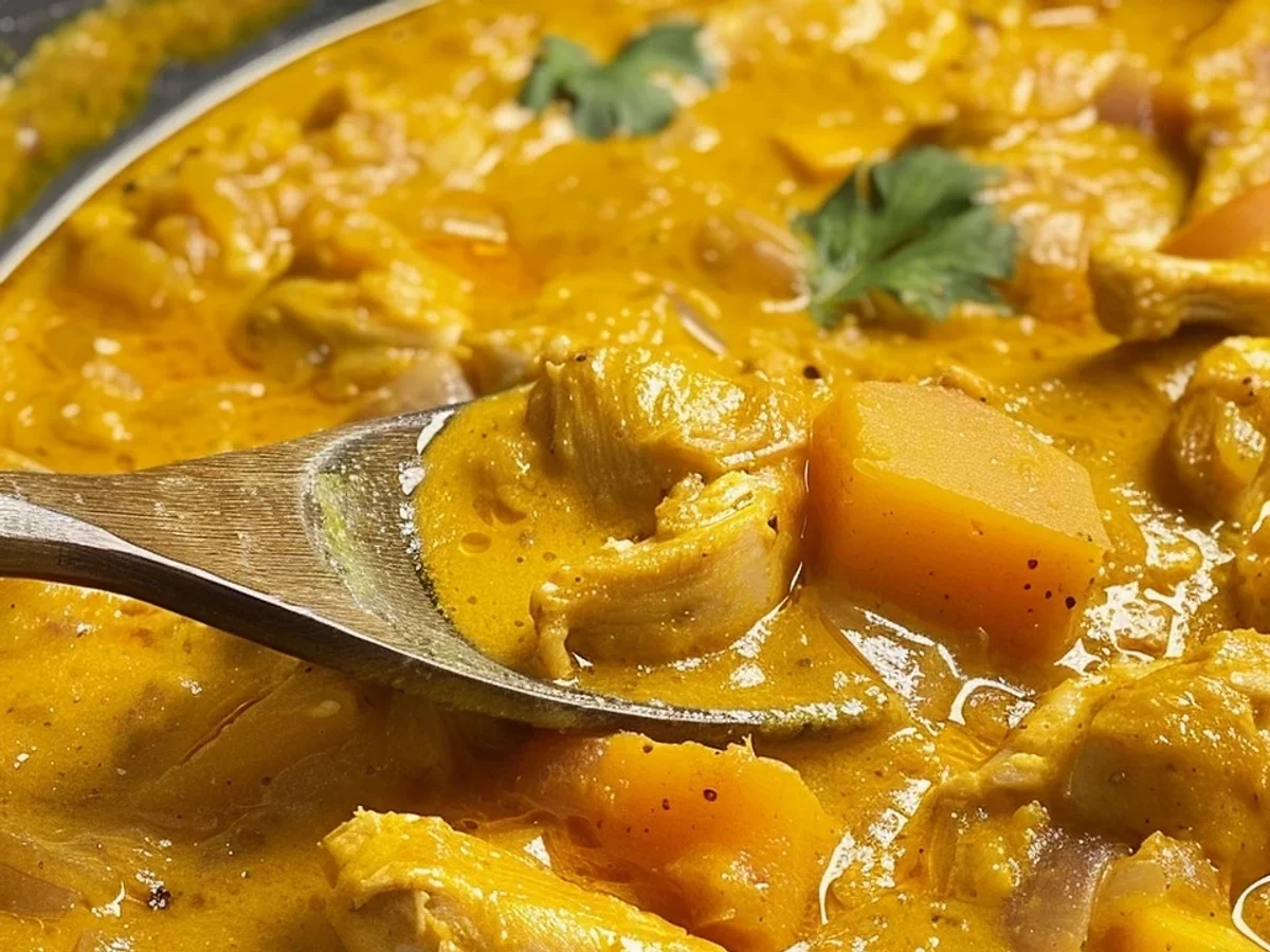 Cremiges Kürbis-Hähnchen-Curry: Exotisch & Herzhaft - Beitragsbild