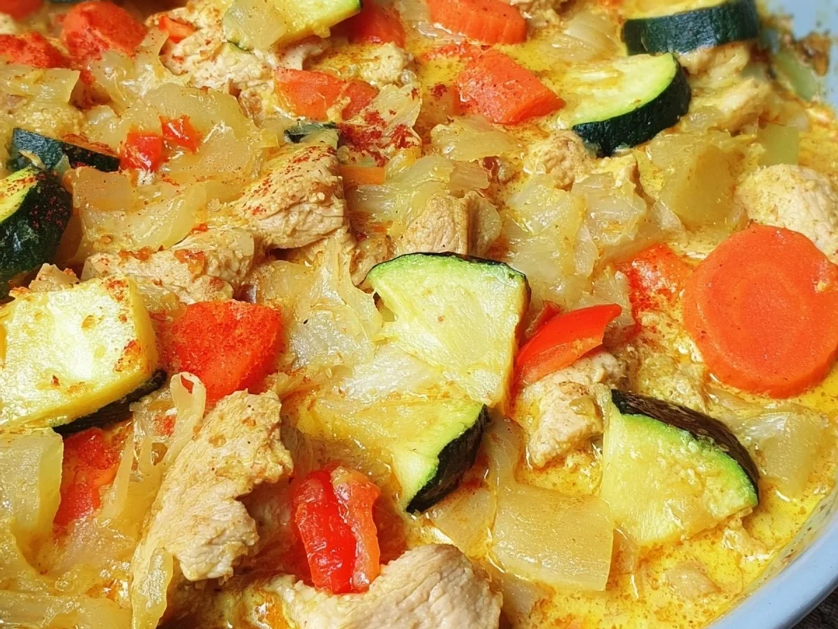 Cremiges Low Carb Hähnchen-Curry: Mein Familienliebling - Beitragsbild