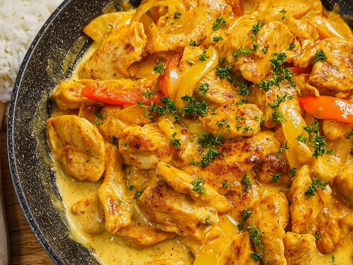 Cremiges Paprika-Hähnchen-Geschnetzeltes: Einfach und fix - Beitragsbild