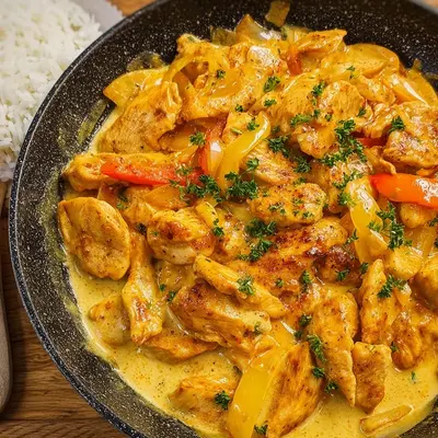 Cremiges Paprika-Hähnchen-Geschnetzeltes: Einfach und fix