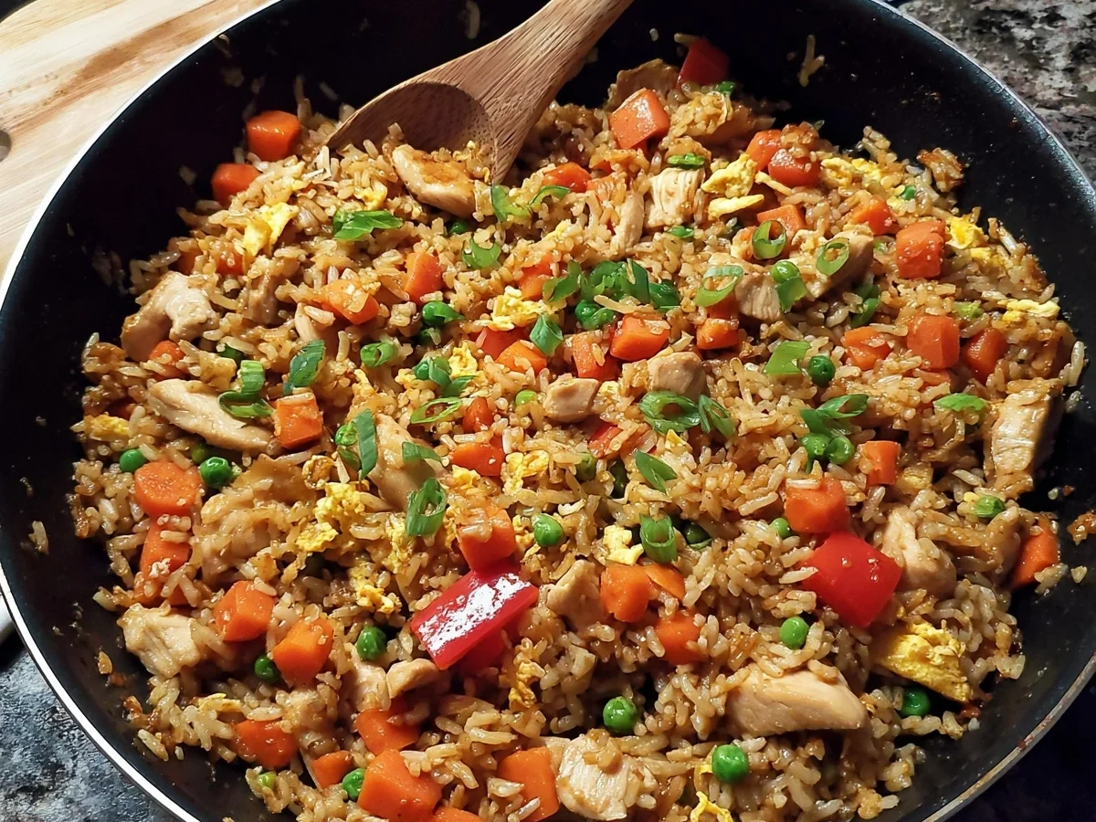 Gebratener Asia Reis mit Hähnchen & Gemüse - Beitragsbild