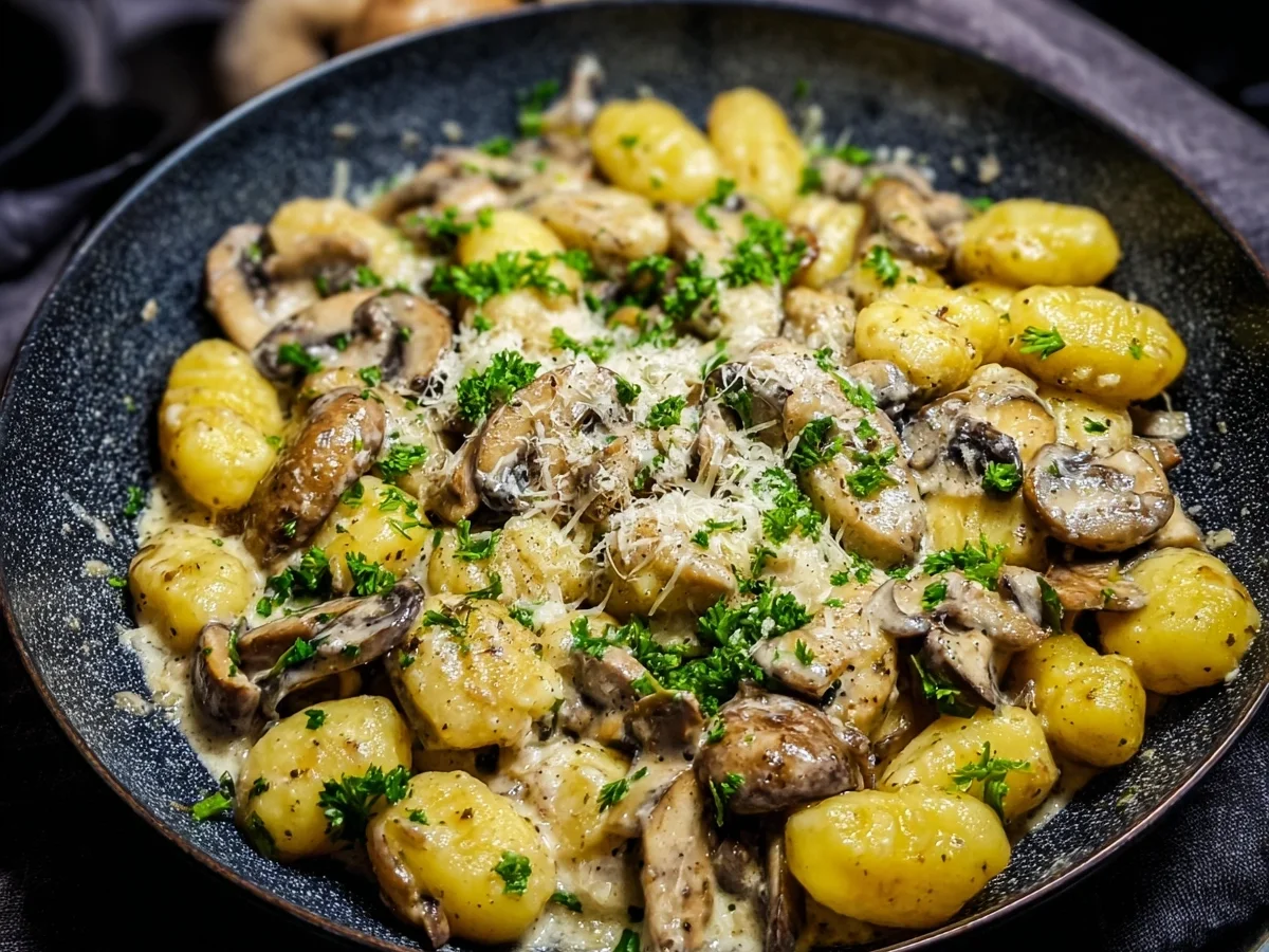 Gnocchi-Pfanne mit Pilzen: Schnell & einfach in 30 Min. - Beitragsbild