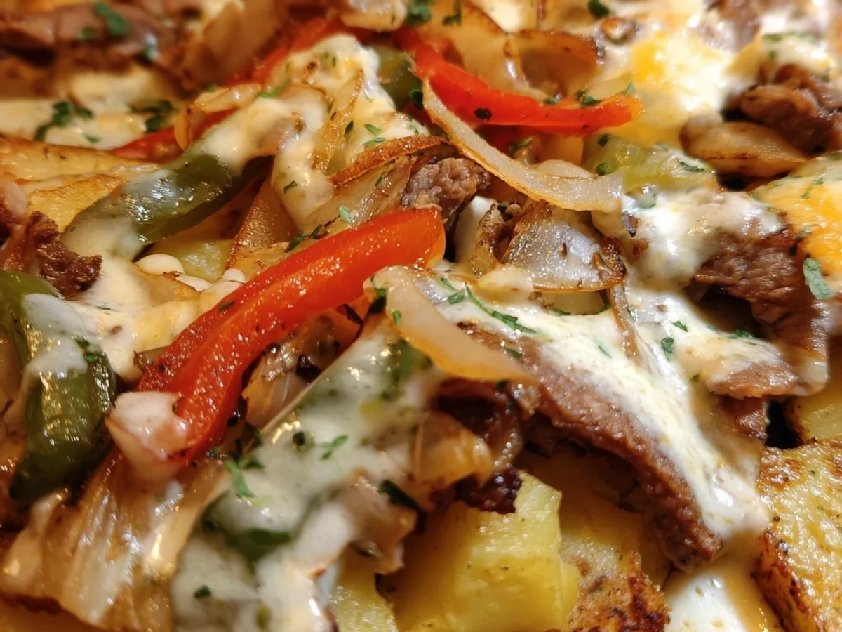 Griechischer Gyros Auflauf mit cremiger Sahnesoße - Beitragsbild