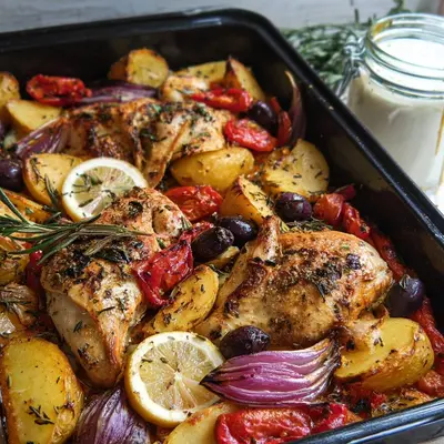 Griechisches Huhn vom Blech: Schnell & einfach in 45 Min.