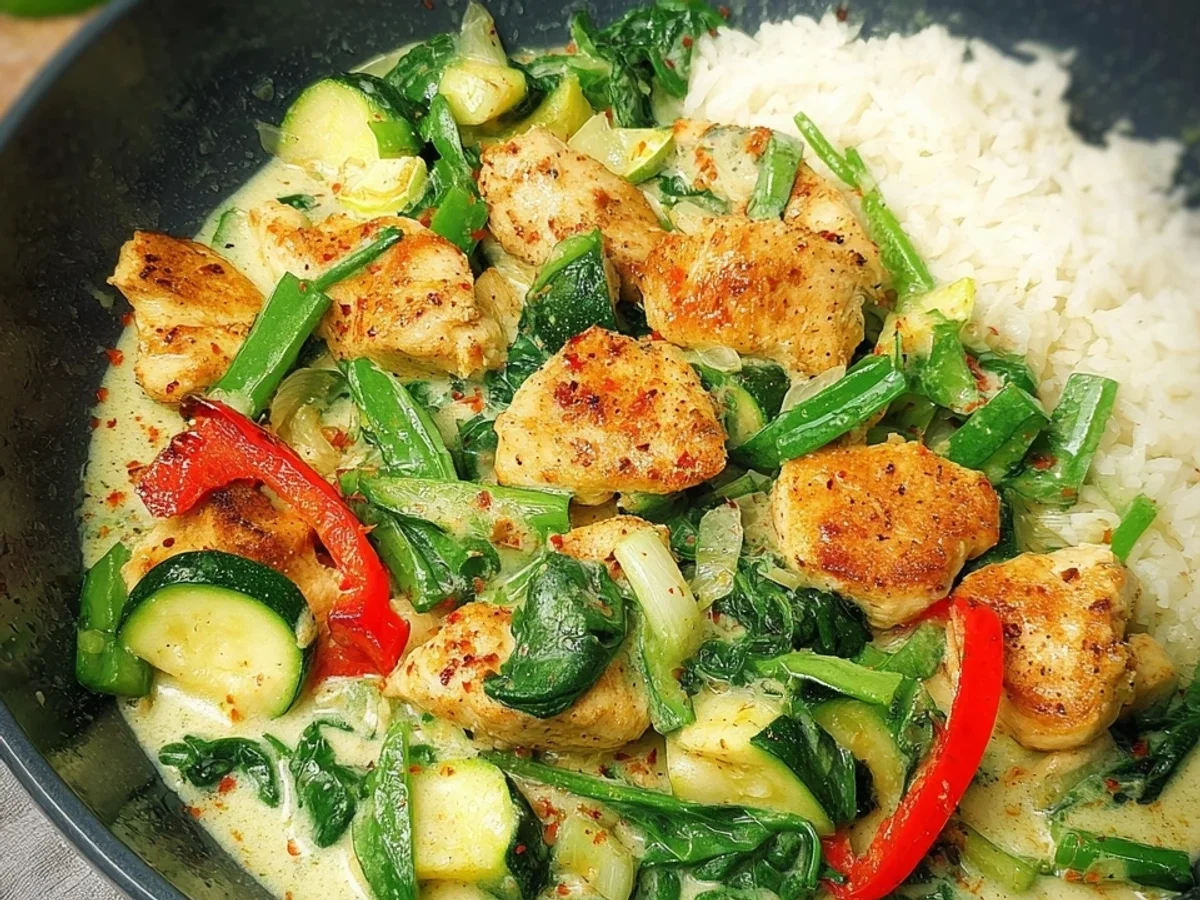 Grüne Low Carb Hähnchenpfanne: Schnell, Frisch & So Lecker! - Beitragsbild