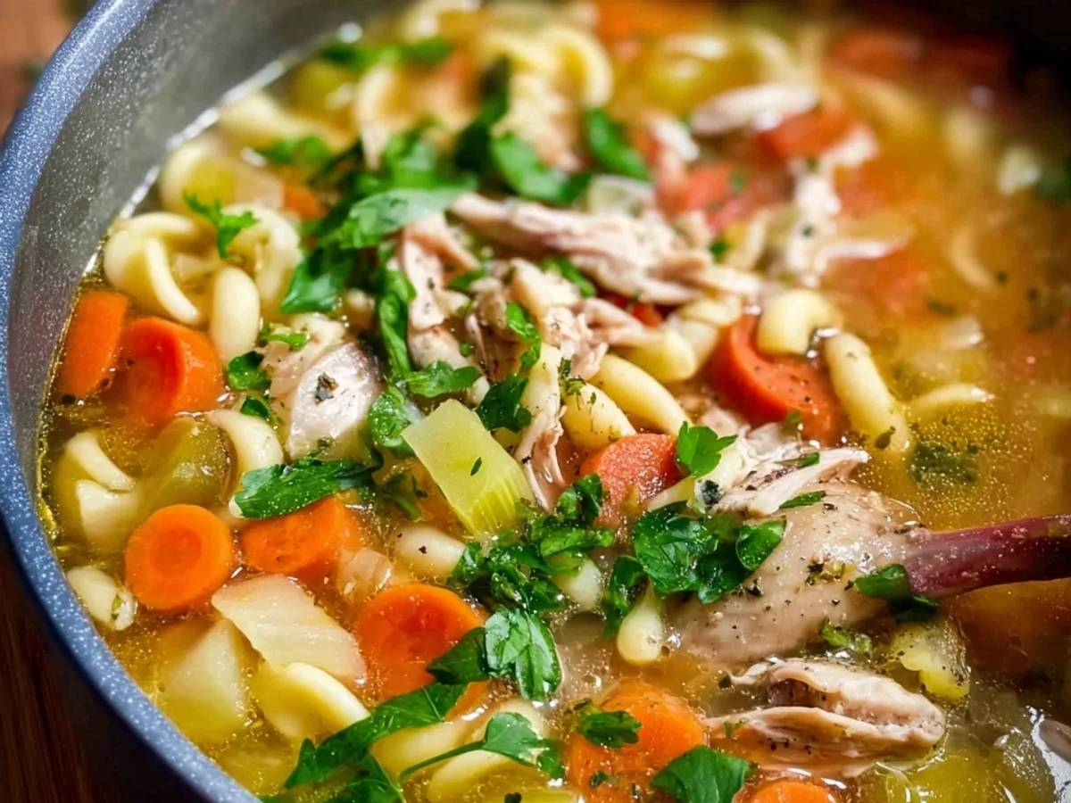 Herzhafte Omas Hühnersuppe: Zarte Hähnchenschenkel - Beitragsbild