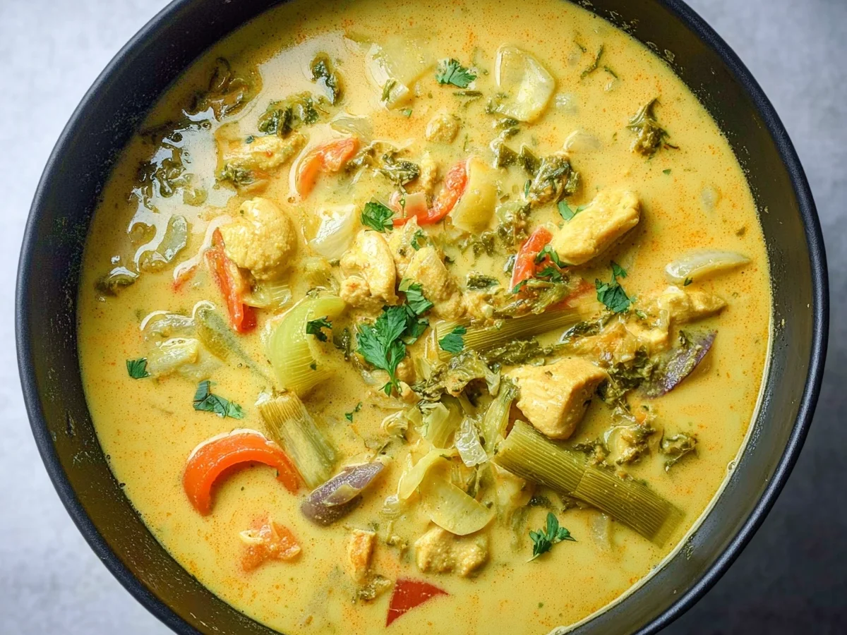 Hähnchen-Curry-Lauch-Suppe: Schneller Partykracher - Beitragsbild