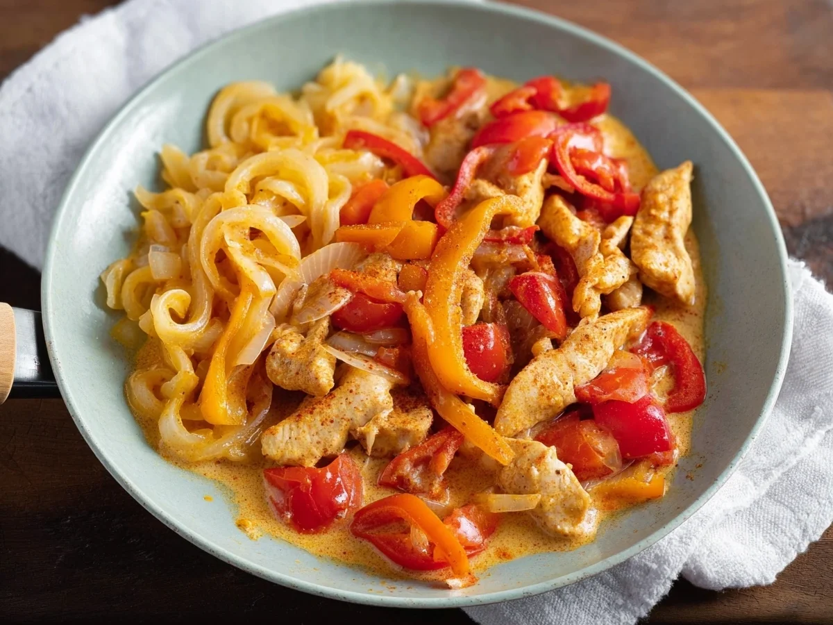 Hähnchen-Paprika-Geschnetzeltes: Schnell & lecker zubereitet - Beitragsbild