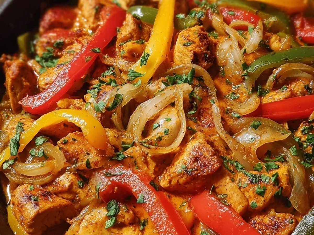 Hähnchen-Paprika-Pfanne: Schnell, Low Carb & Einfach - Beitragsbild