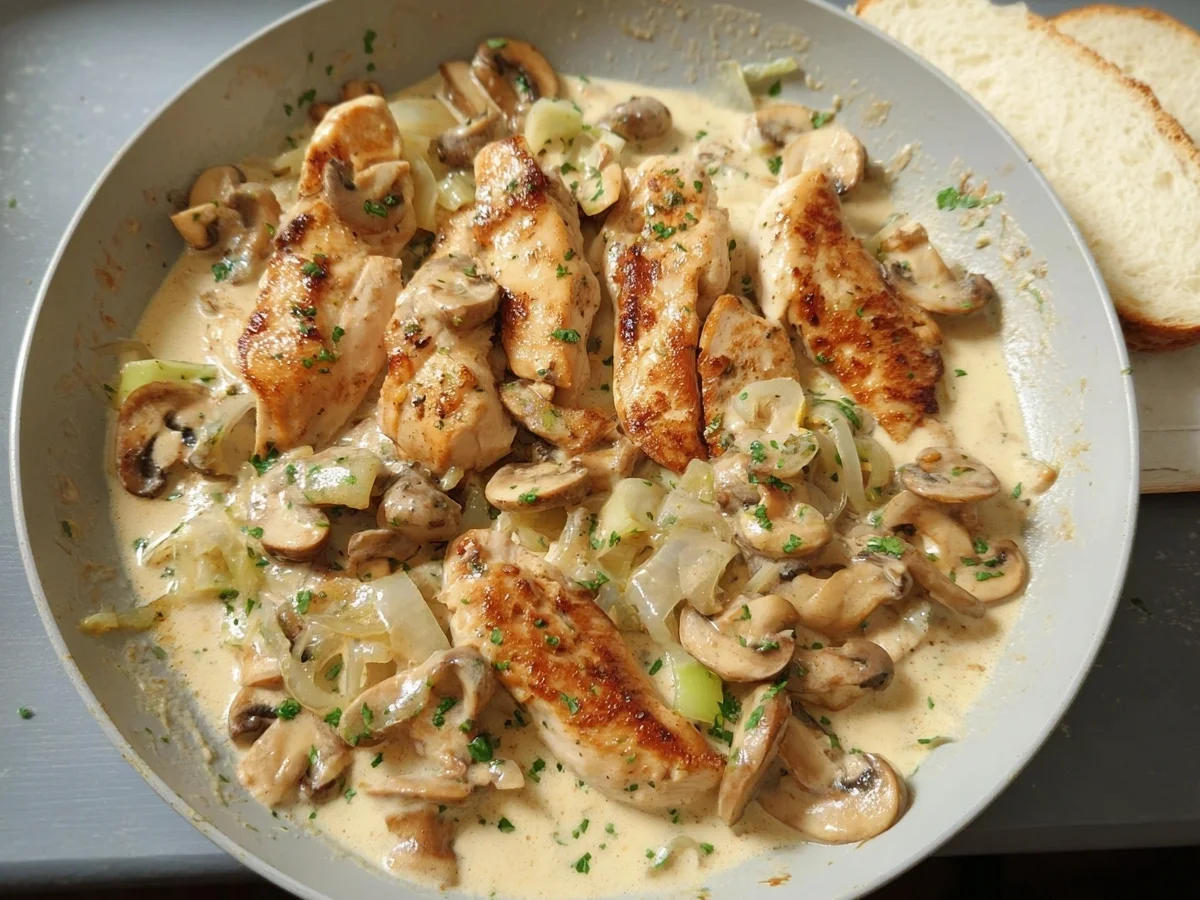 Hähnchen-Pilz-Geschnetzeltes: Einfach & lecker zubereitet - Beitragsbild