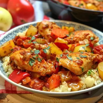 Hähnchen-Pörkölt Low Carb: Herzhaft mit Blumenkohlreis