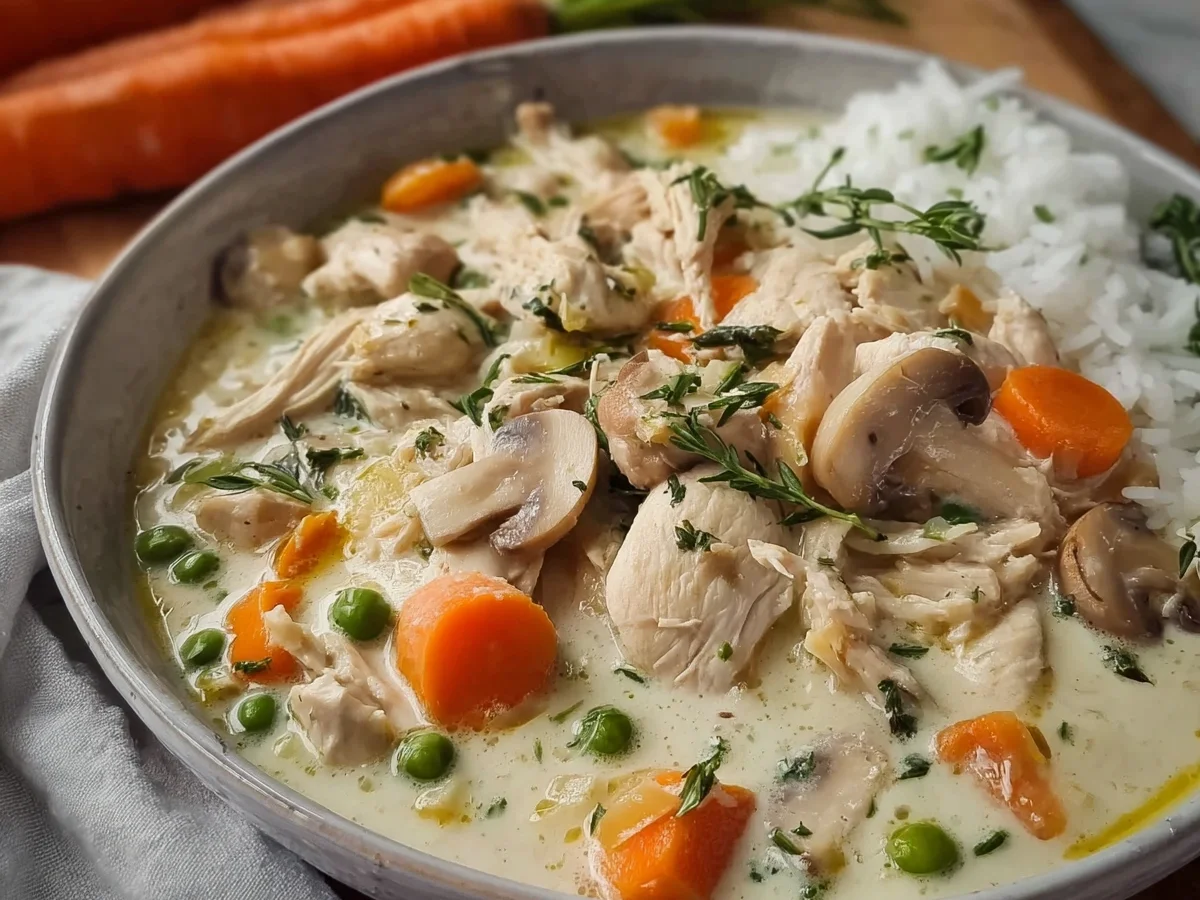 Hühnerfrikassee Rezept: Schnell & einfach wie von Oma - Beitragsbild