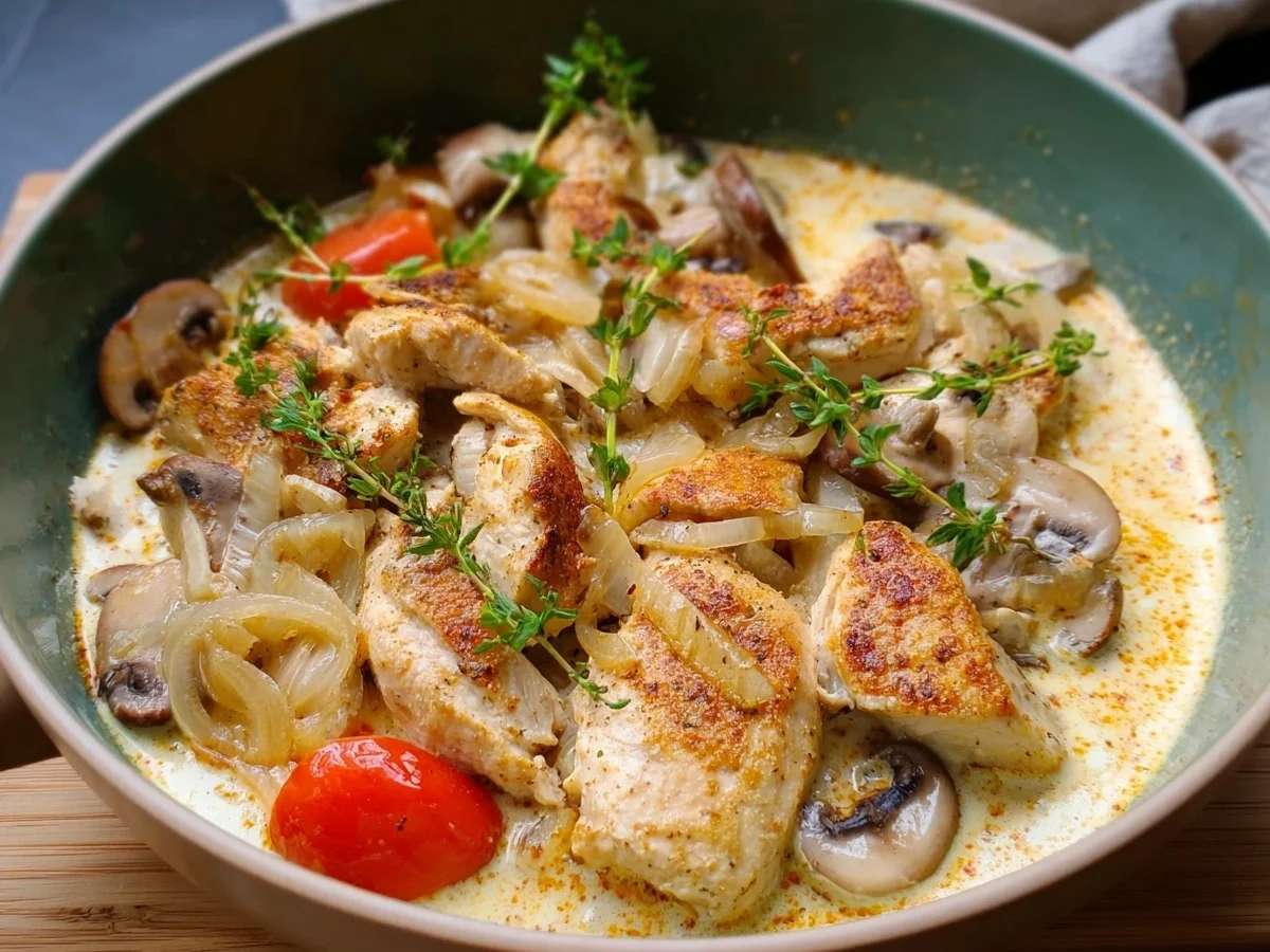 Hühnergeschnetzeltes Rezept Schnell & Lecker - Beitragsbild