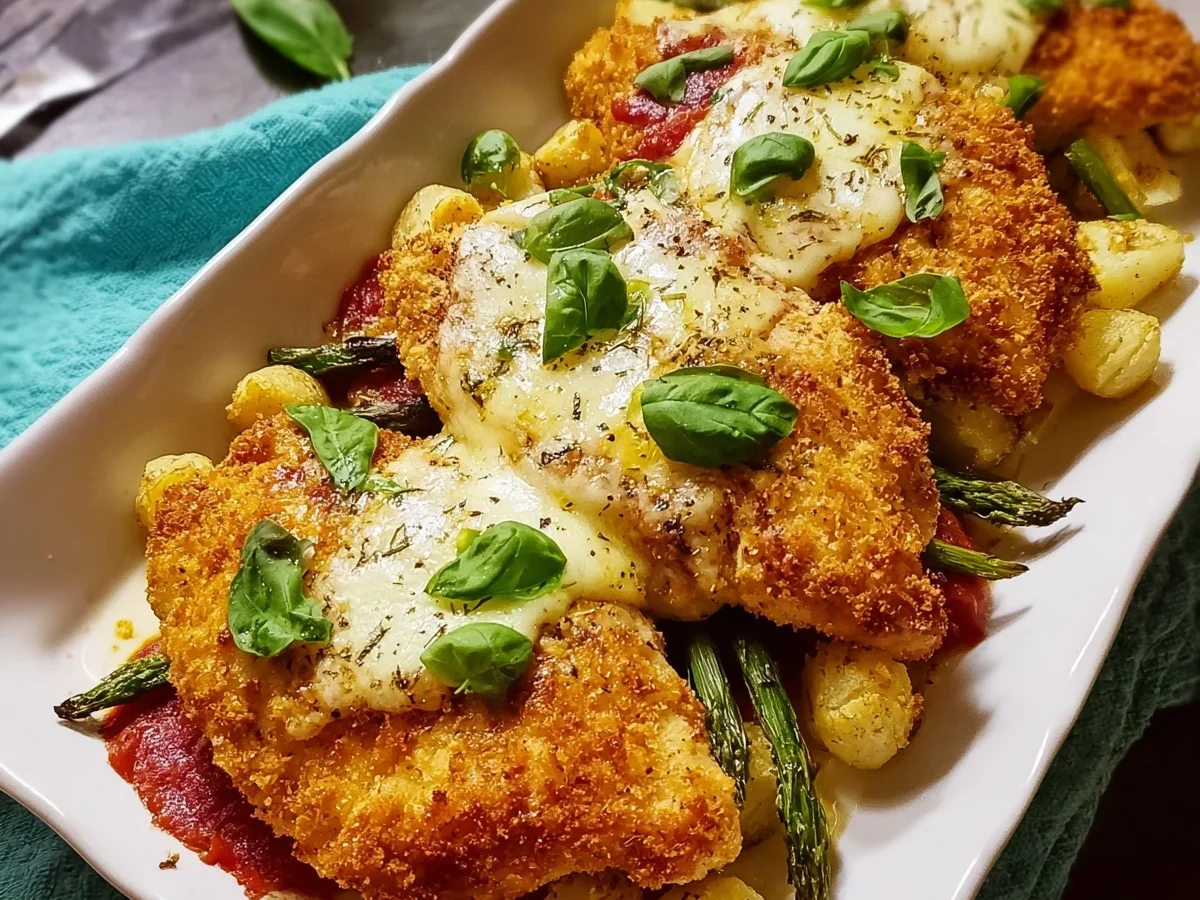 Italienisches Parmesan-Hähnchen aus dem Ofen - Beitragsbild