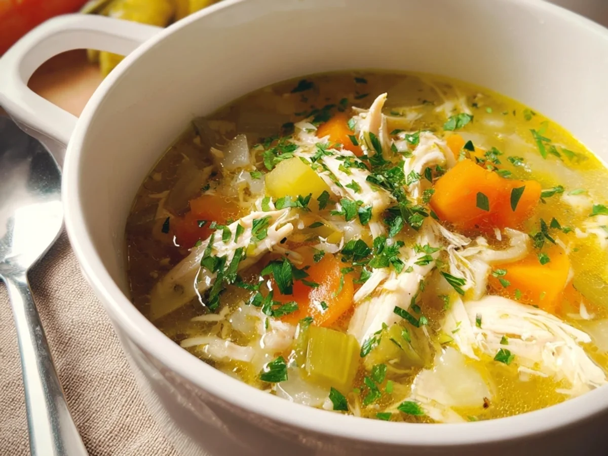 Klassische Hühnersuppe: Zarte Hühnerbrust, dein Seelenwärmer - Beitragsbild
