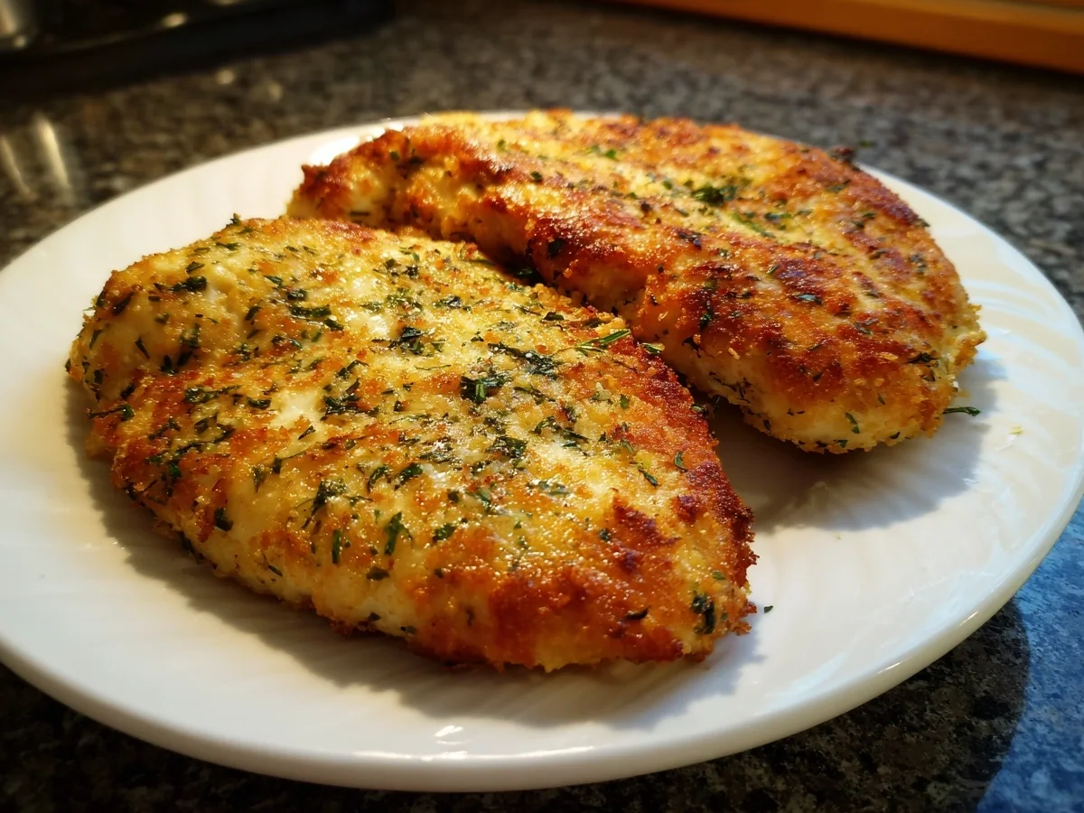 Knusprige Hähnchenfilets mit aromatischer Kräuterpanade - Beitragsbild