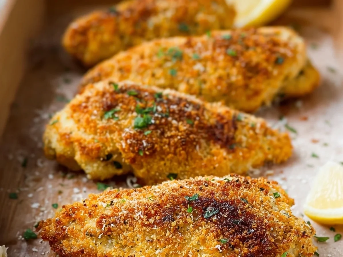 Knuspriges Hähnchenbrustfilet mit Parmesan Kruste - Beitragsbild