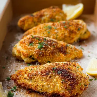 Knuspriges Hähnchenbrustfilet mit Parmesan Kruste