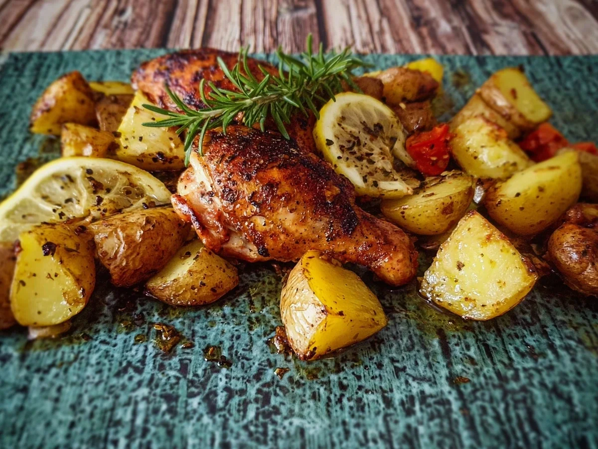Knuspriges Zitronenhähnchen vom Blech: Einfach & schnell - Beitragsbild