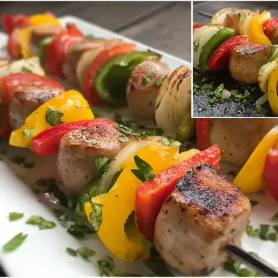 Lammwürstchen Paprika Spieße: Grill & Pfanne Rezept
