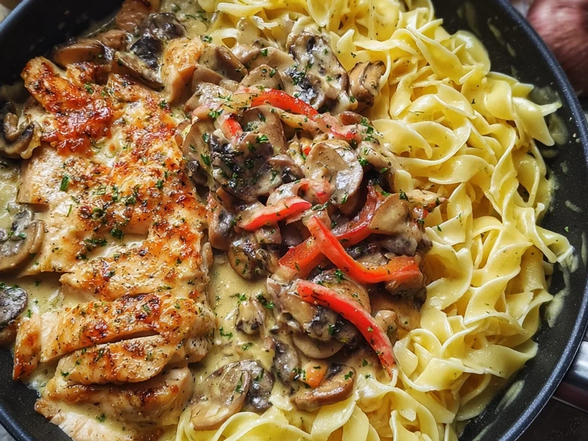 Leckere Parmesan Hähnchen Pasta: Cremig & Würzig - Beitragsbild