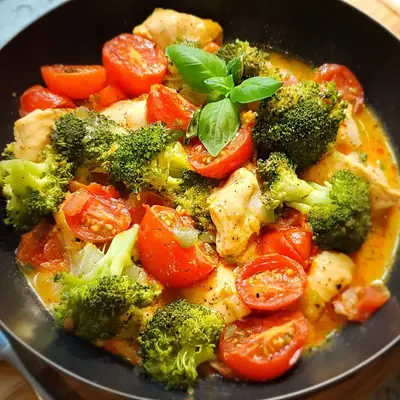Leckeres Brokkoli Hähnchen mit Tomaten: Einfach & Herzhaft