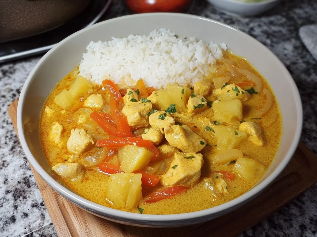 Leichtes Hähnchen-Ananas-Curry: Blitzrezept für Familien - Beitragsbild