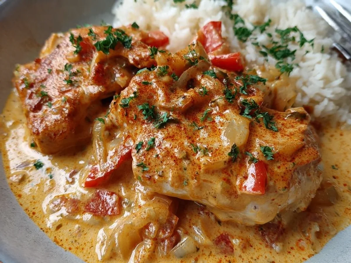 Leichtes Paprika-Sahne-Hähnchen: Schnell & Cremig - Beitragsbild
