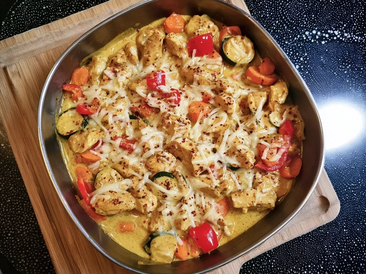 Low Carb Hähnchen Curry Auflauf: Cremig & Einfach - Beitragsbild