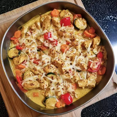 Low Carb Hähnchen Curry Auflauf: Cremig & Einfach