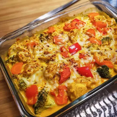 Low Carb Hähnchen Curry Auflauf Schnell & Lecker