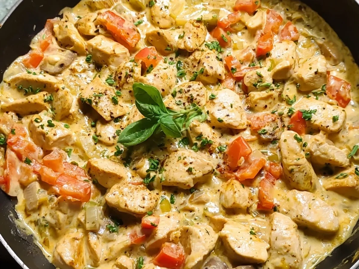 Low-Carb Hähnchen-Frischkäse-Pfanne: Cremig & Würzig - Beitragsbild
