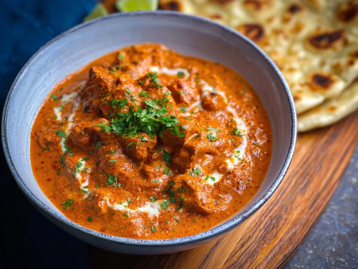 Low Carb Indisches Butter Chicken mit Naanbrot - Beitragsbild